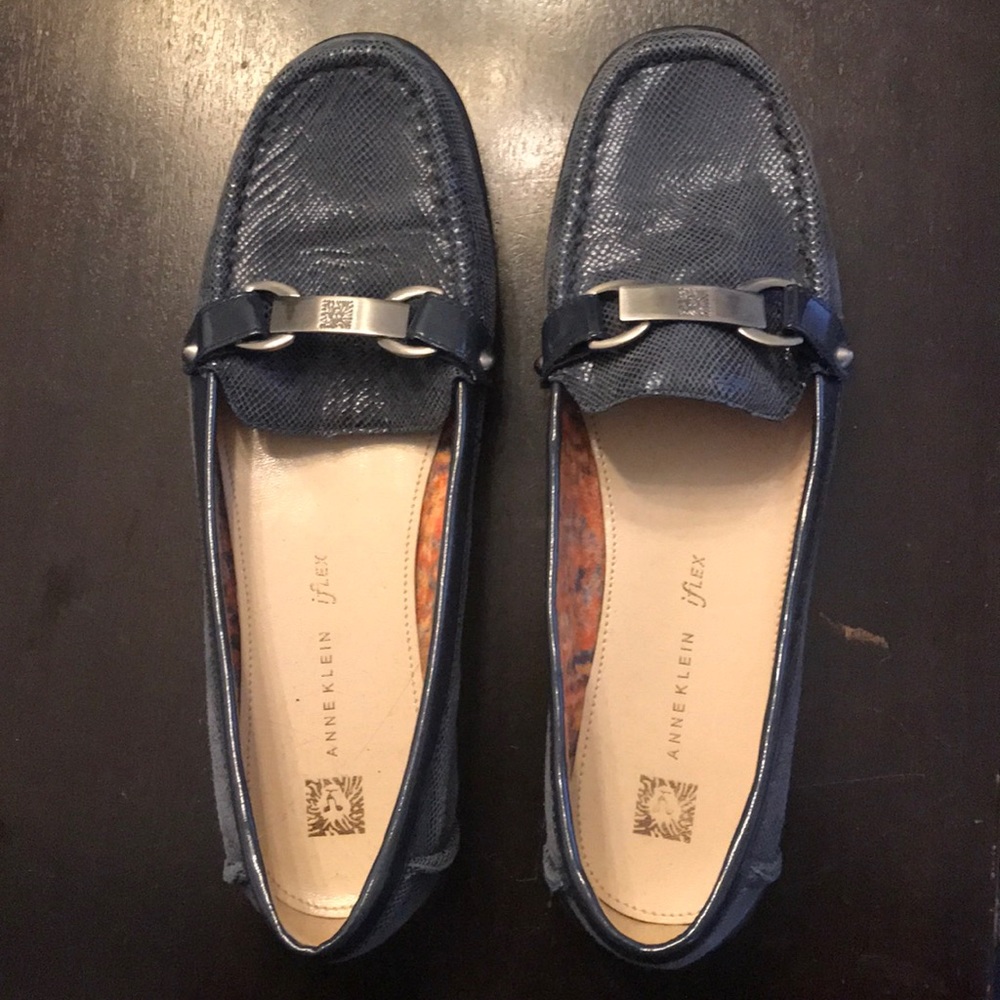 Anne Klein leather upper loafers